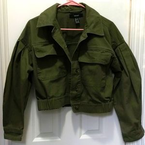 Forever 21 women's olive green bomber jacket